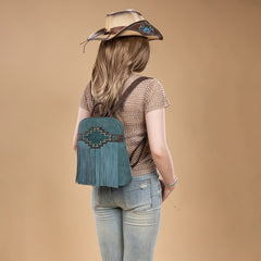 Trinity Ranch Aztec Tooled Fringe Concealed Carry Backpack