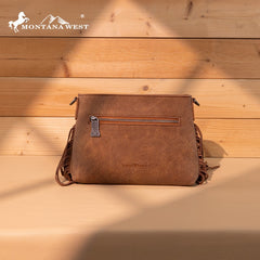 Trinity Ranch Floral Tooled Hair-On Cowhide Crossbody