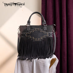 Trinity Ranch Aztec Tooled Fringe Concealed Carry Tote