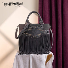 Trinity Ranch Aztec Tooled Fringe Concealed Carry Tote