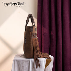 Trinity Ranch Aztec Tooled Fringe Concealed Carry Tote