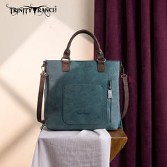 Trinity Ranch Aztec Tooled Fringe Concealed Carry Tote