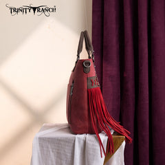 Trinity Ranch Aztec Tooled Fringe Concealed Carry Tote