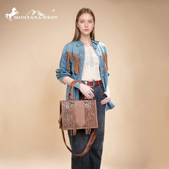 Montana West Tooled Concho Concealed Carry Tote Bag