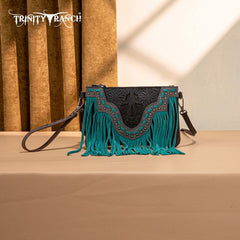 Trinity Ranch Floral Tooled Crossbody Purse