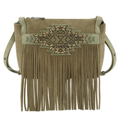 Trinity Ranch Aztec Tooled Fringe Crossbody