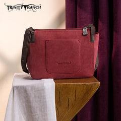 Trinity Ranch Aztec Tooled Fringe Crossbody