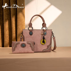 Montana West Embossed Collection Tote Bag Set