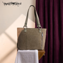 Trinity Ranch Aztec Tooled Fringe Concealed Carry Tote Set