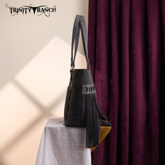 Trinity Ranch Aztec Tooled Fringe Concealed Carry Tote Set