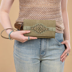 Trinity Ranch Aztec Tooled Fringe Concealed Carry Tote Set