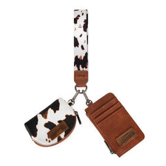 Wrangler Cow Print Mini Zip Card Case