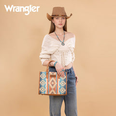 Wrangler Sherpa Aztec Canvas Concealed Tote Bag