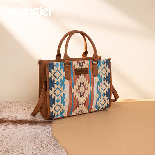 Wrangler Sherpa Aztec Canvas Concealed Tote Bag