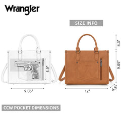 Wrangler Sherpa Aztec Canvas Concealed Tote Bag
