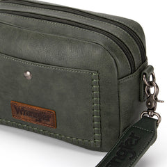 Wrangler Dual Zipper Stitch Crossbody Bag