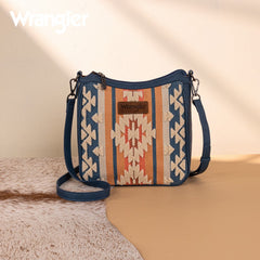 Wrangler Sherpa Aztec Canvas Crossbody