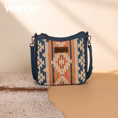 Wrangler Sherpa Aztec Canvas Crossbody