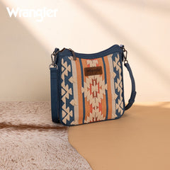 Wrangler Sherpa Aztec Canvas Crossbody