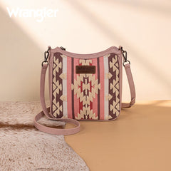 Wrangler Sherpa Aztec Canvas Crossbody