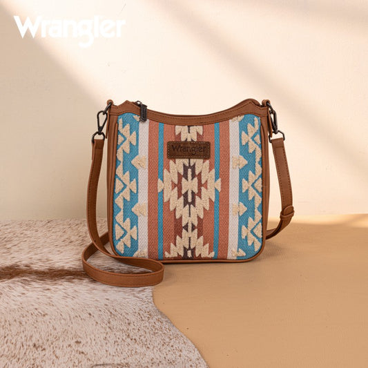 Wrangler Sherpa Aztec Canvas Crossbody