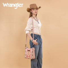 Wrangler Sherpa Aztec Canvas Crossbody