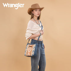 Wrangler Sherpa Aztec Canvas Crossbody