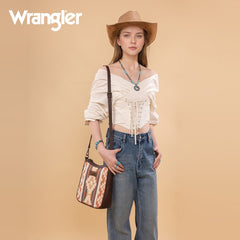 Wrangler Sherpa Aztec Canvas Crossbody