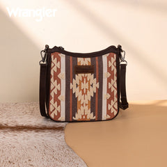 Wrangler Sherpa Aztec Canvas Crossbody