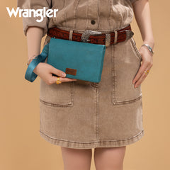 Wrangler Leather Printed Wristlet