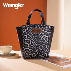 Wrangler Western Braided Handle Leopard Tote Bag