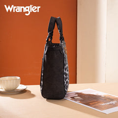 Wrangler Western Braided Handle Leopard Tote Bag