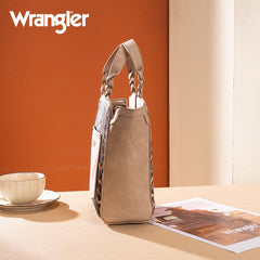 Wrangler Western Braided Handle Leopard Tote Bag
