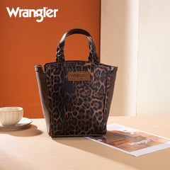 Wrangler Western Braided Handle Leopard Tote Bag