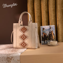 Wrangler Aztec Embroidered Crossbody Tote Bag