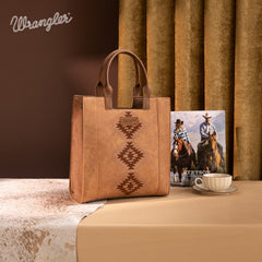 Wrangler Aztec Embroidered Crossbody Tote Bag