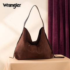 Wrangler Fringe Floral Tooled Hobo Bag