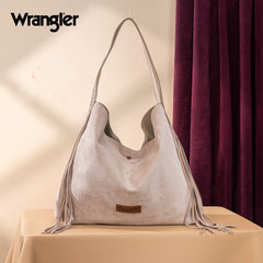 Wrangler Fringe Floral Tooled Hobo Bag