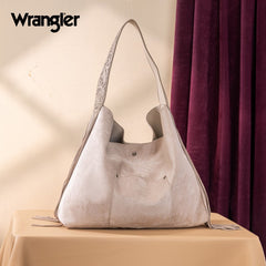 Wrangler Fringe Floral Tooled Hobo Bag