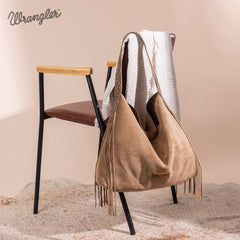 Wrangler Fringe Floral Tooled Hobo Bag