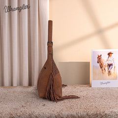 Wrangler Fringe Floral Tooled Hobo Bag