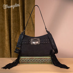 Wrangler Fringe Buckle Crossbody Hobo Bag