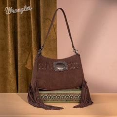Wrangler Fringe Buckle Crossbody Hobo Bag