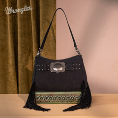 Wrangler Fringe Buckle Crossbody Hobo Bag