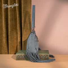 Wrangler Fringe Buckle Crossbody Hobo Bag