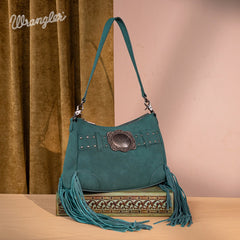 Wrangler Fringe Buckle Crossbody Hobo Bag