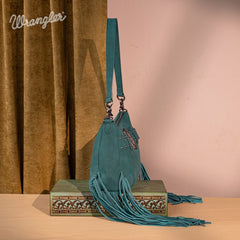 Wrangler Fringe Buckle Crossbody Hobo Bag