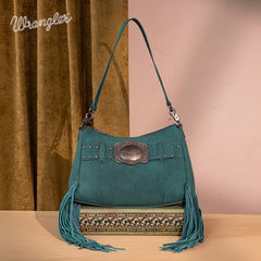 Wrangler Fringe Buckle Crossbody Hobo Bag