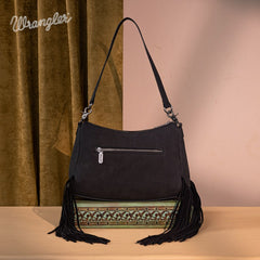 Wrangler Fringe Buckle Crossbody Hobo Bag