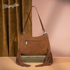 Wrangler Fringe Buckle Crossbody Hobo Bag